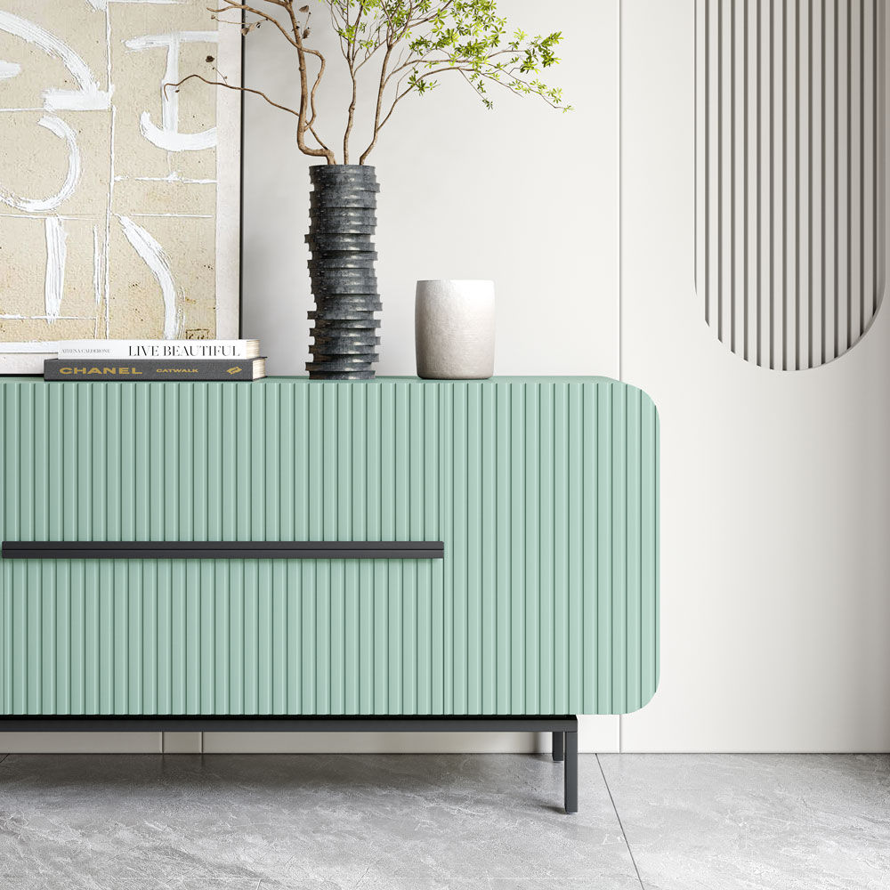 with Drawers Green Plywood TV Stands