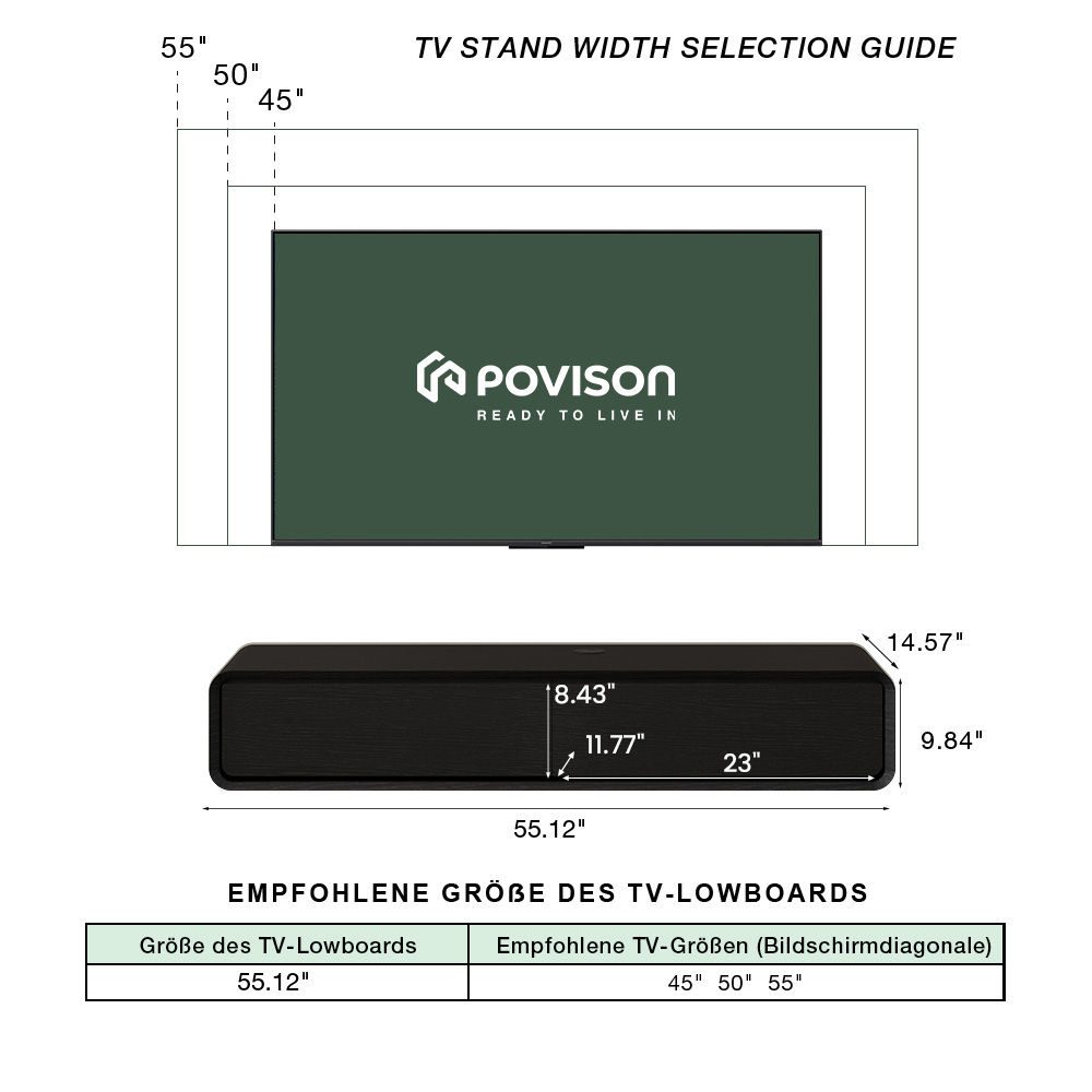 with Storage Black MDF TV Stands
