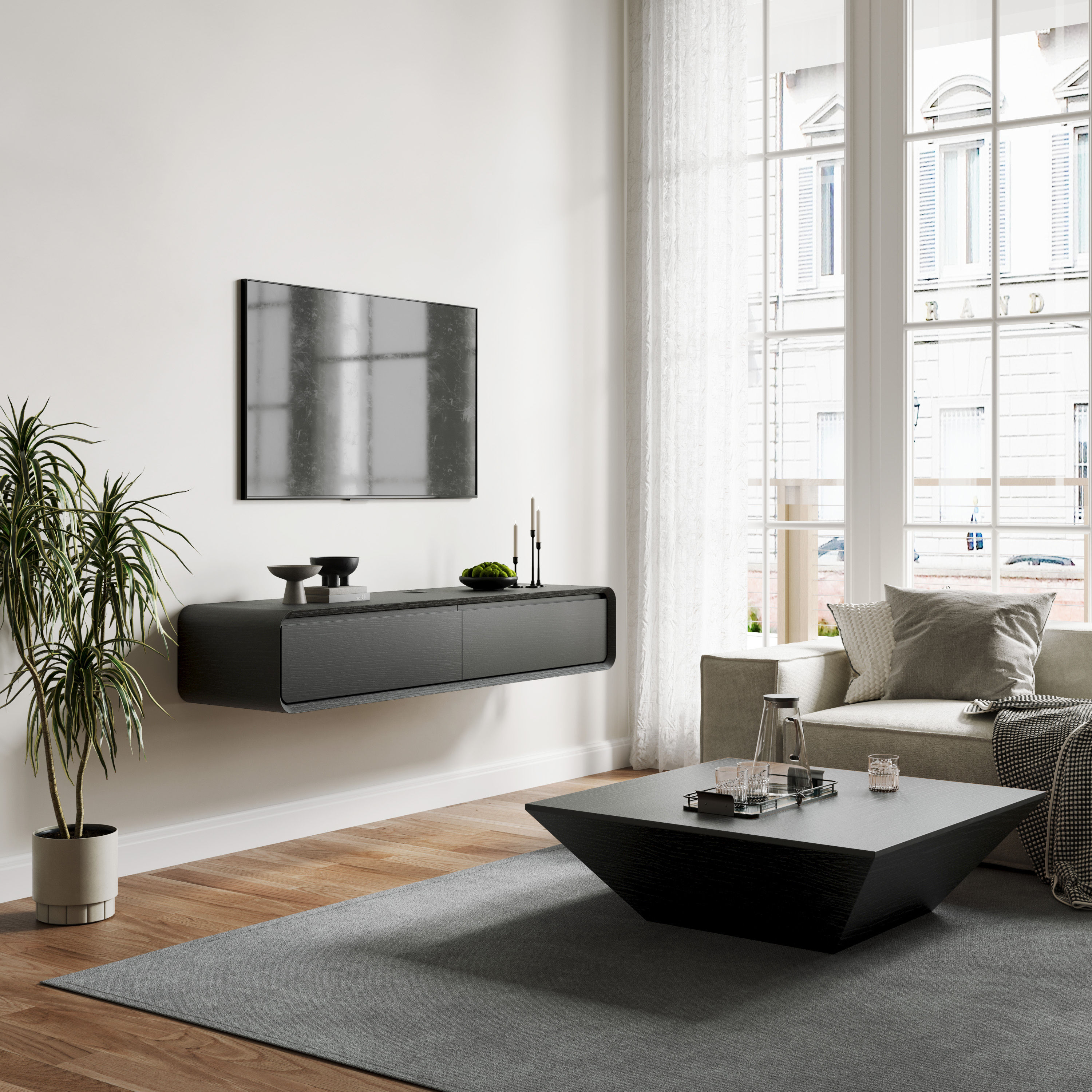 Modern Black MDF TV Stands