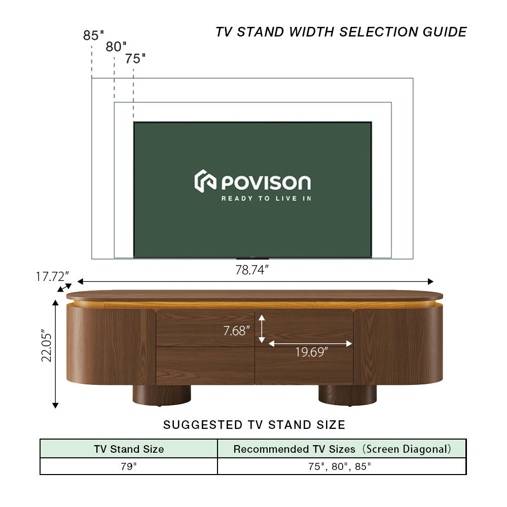 Fully Assemble Walnut Color MDF TV Stands