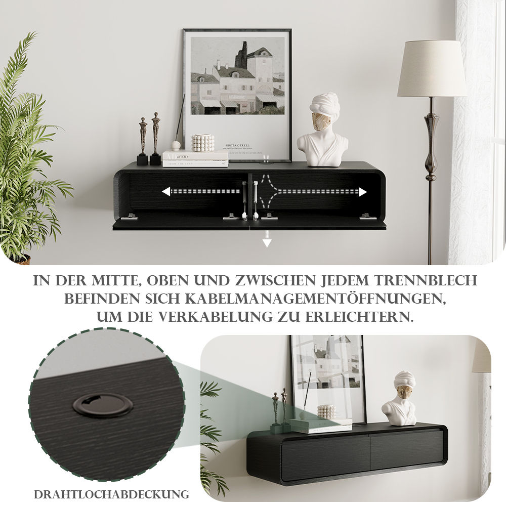 mit Schubladen Schwarz  MDF TV-Möbel