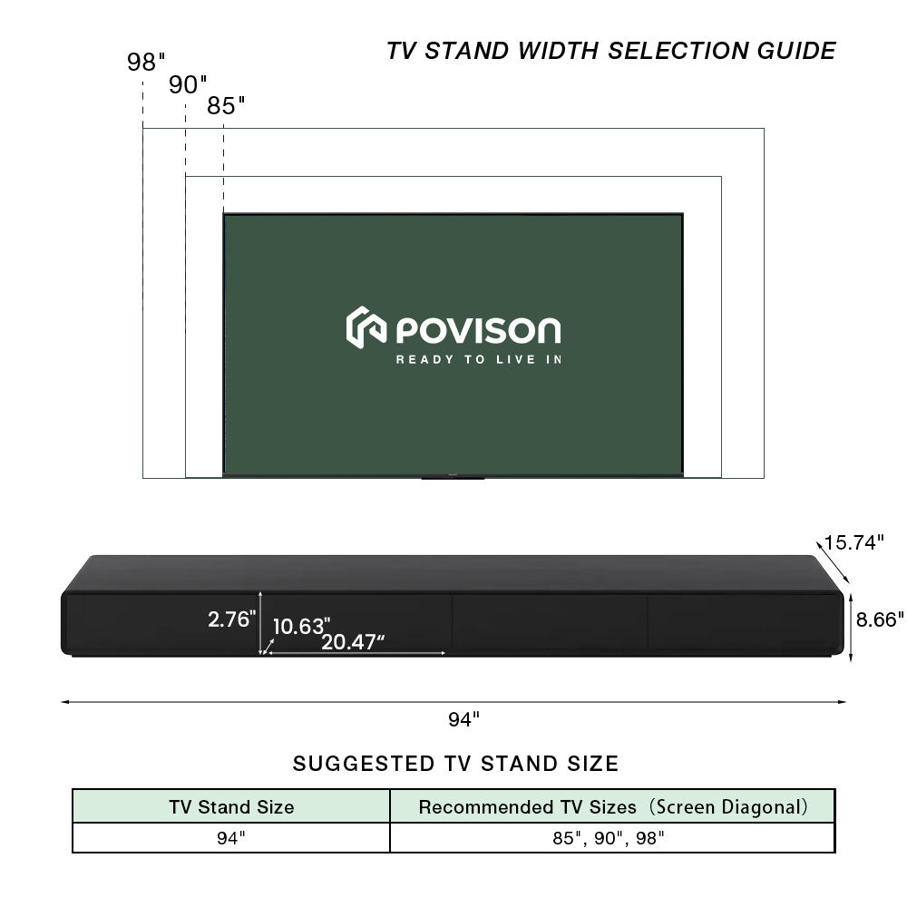 Perfect for 85 Inch TV Black MDF TV Stands