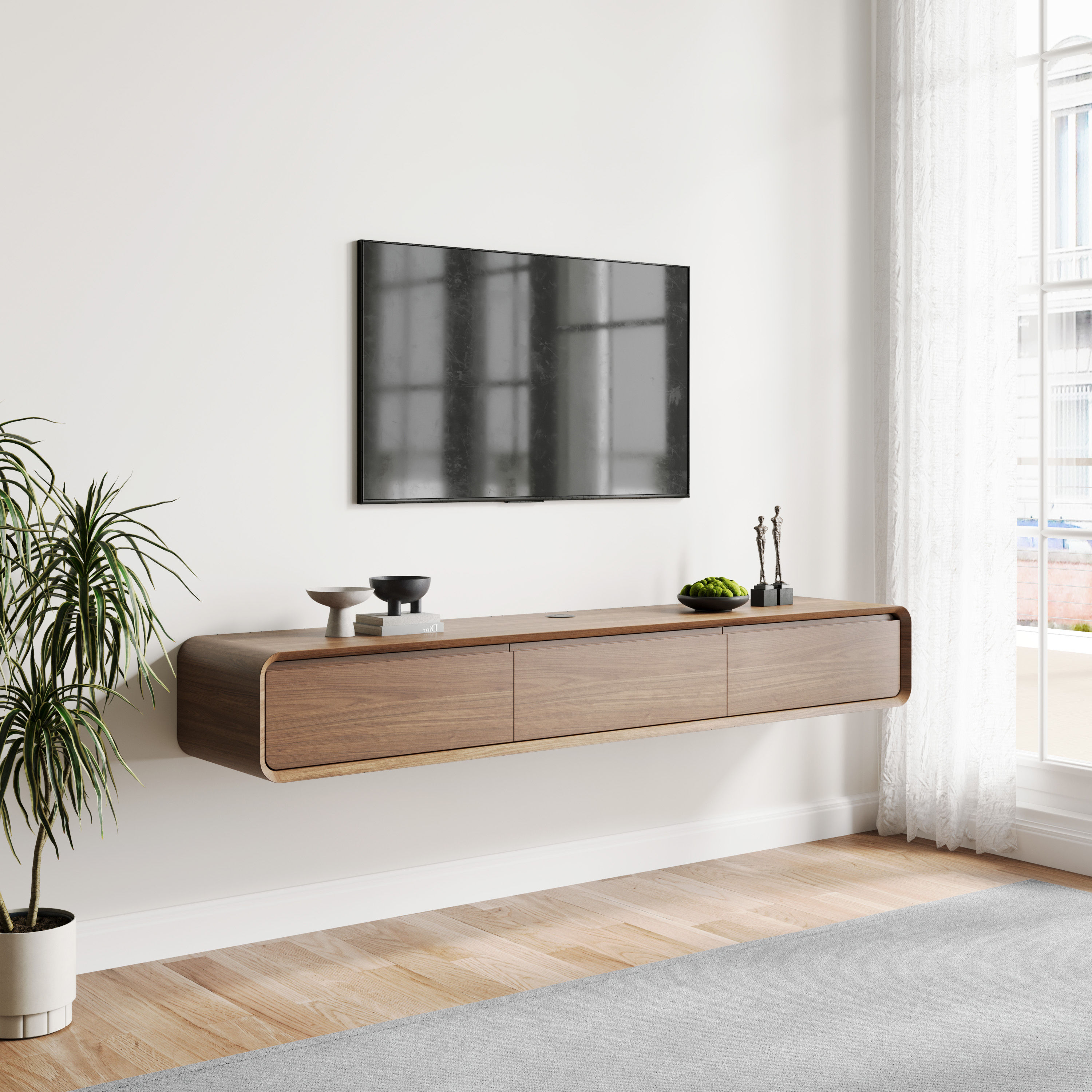 with Drawers Dark Wood MDF TV Stands