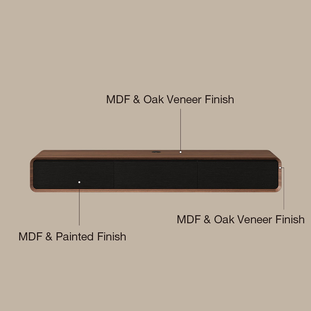 FLOAT Dark Wood & Black MDF TV Stands