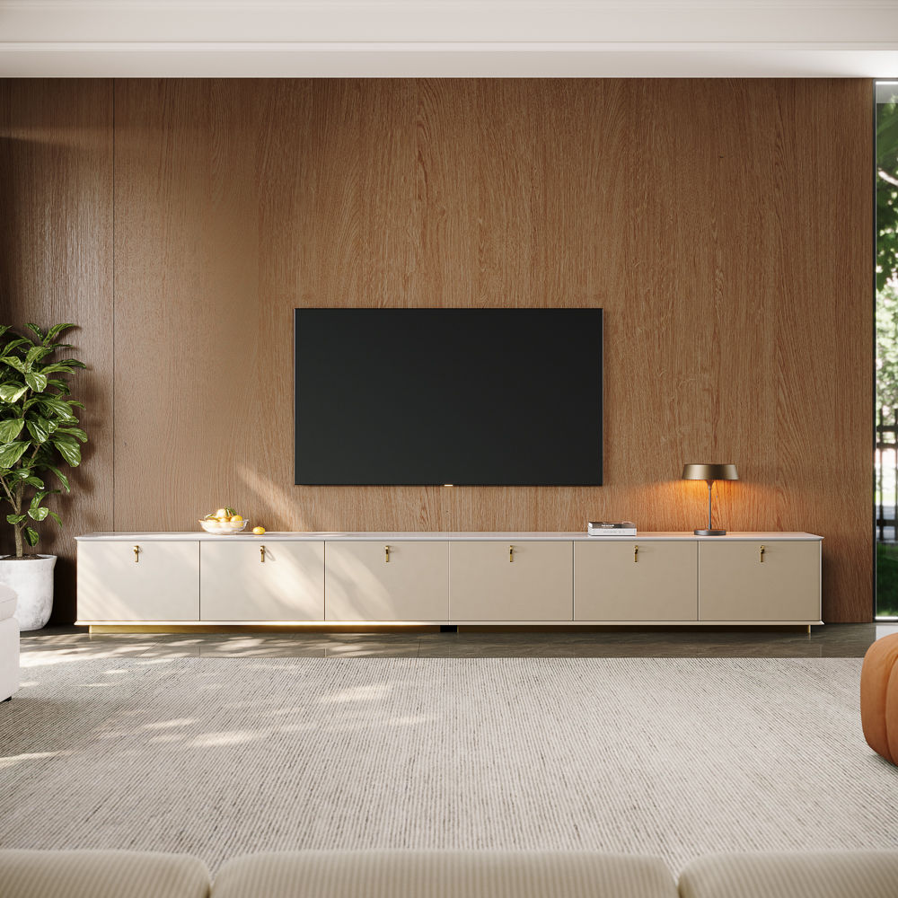 Marble Beige Plywood TV Stands