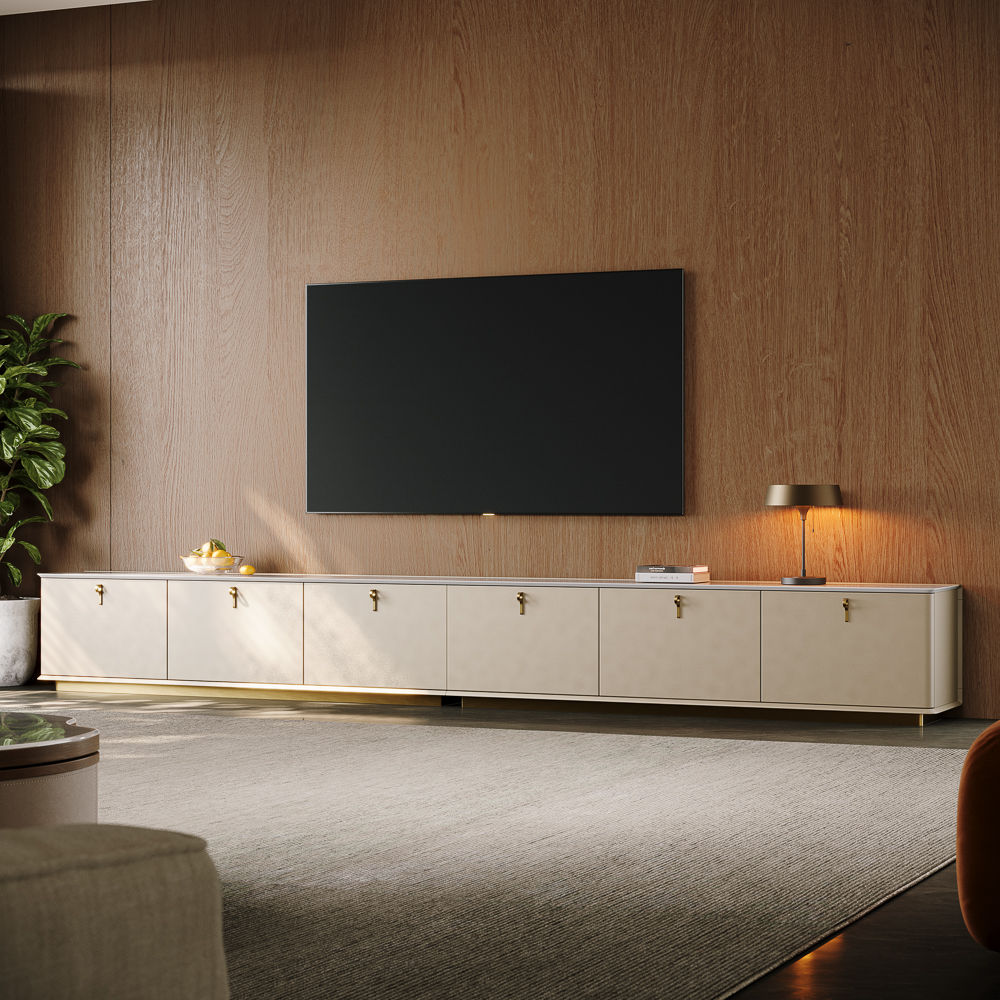 Luxury Beige Plywood TV Stands