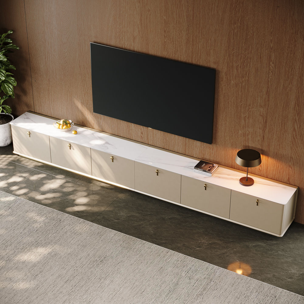 Living Room Beige Plywood TV Stands