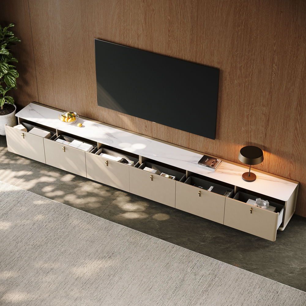 Living Room Beige Plywood TV Stands