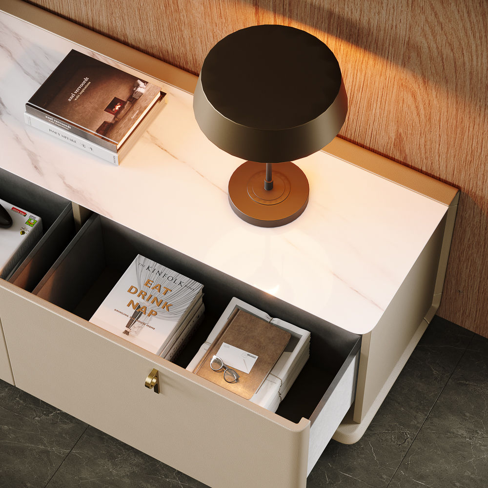 Perfect for 100 Inch TV Beige Plywood TV Stands