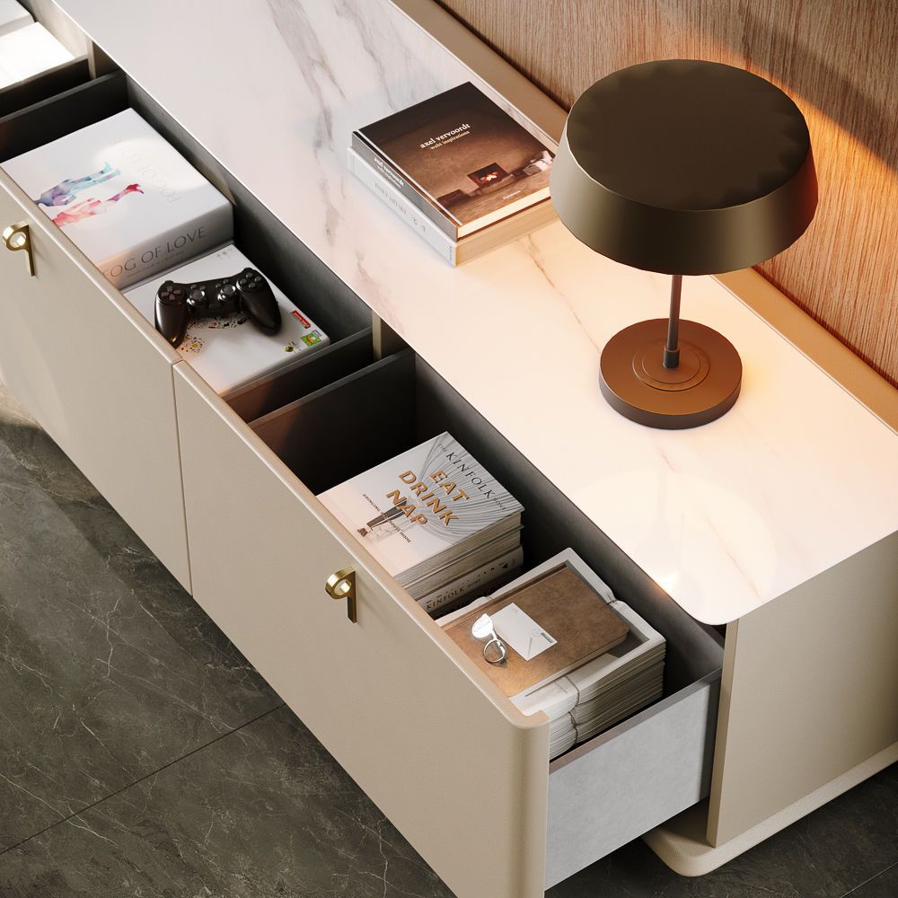 Low Beige Plywood TV Stands
