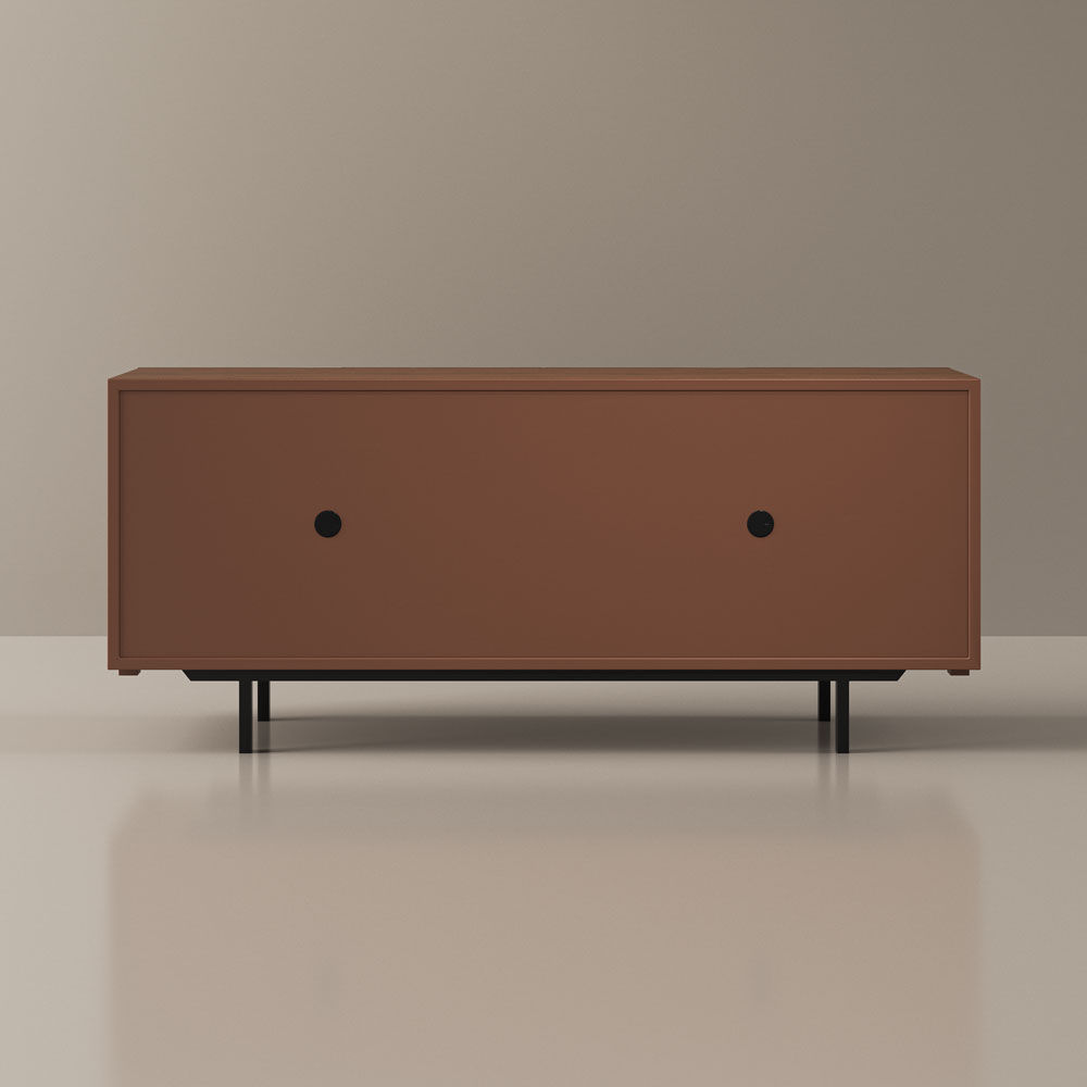 Carbon Steel Walnut Color MDF TV Stands