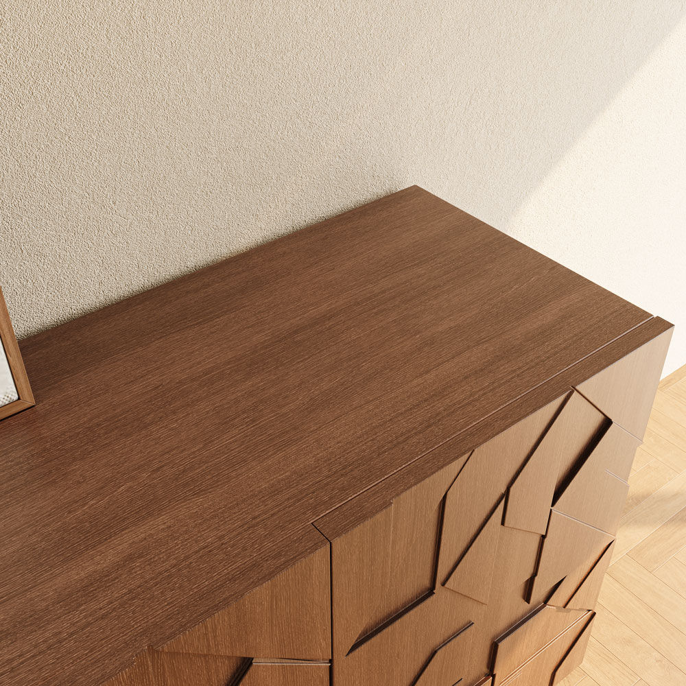 Mid Century Modern Walnut Color MDF TV Stands