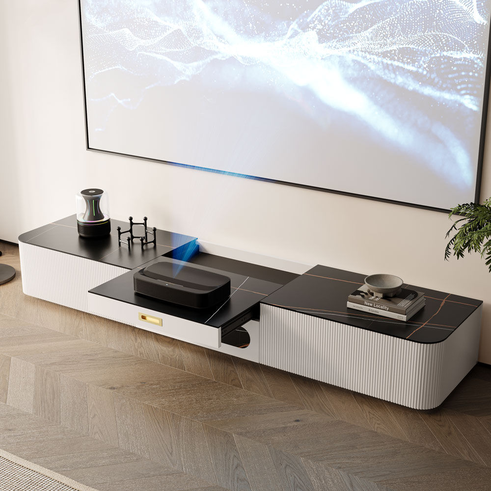 Modern Black & White Sintered Stone TV Stands