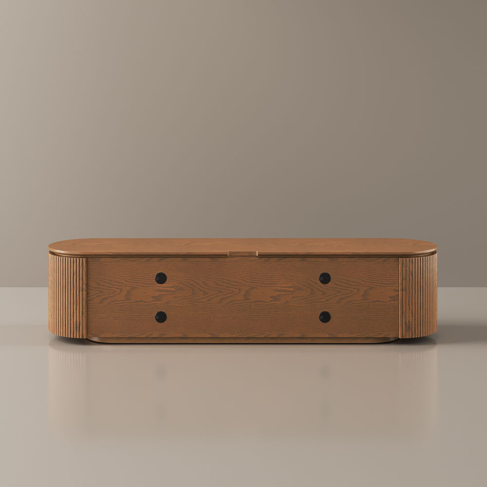 Perfect for 75 Inch TV Walnut Color Plywood TV Stands