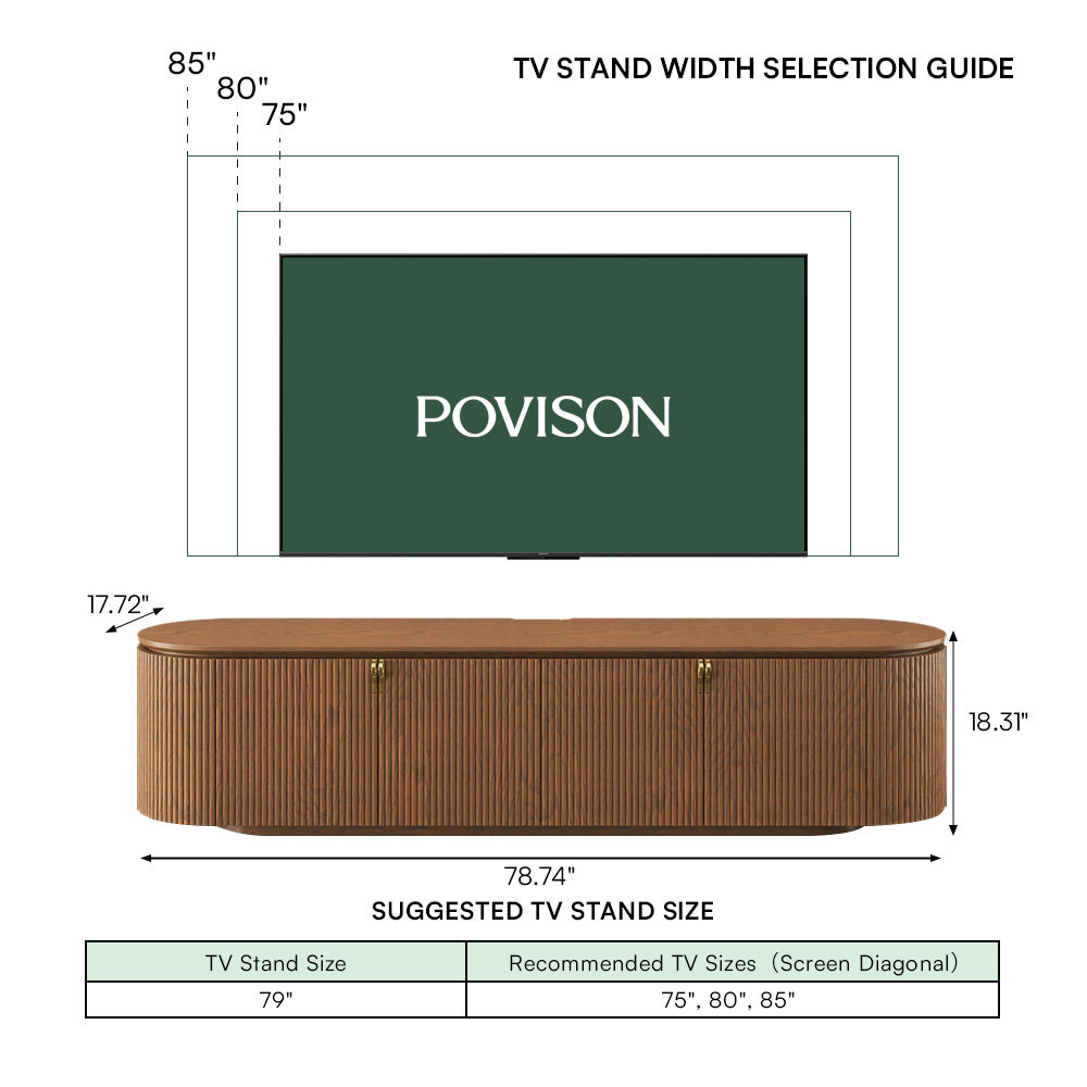 Perfect for 75 Inch TV Walnut Color Plywood TV Stands
