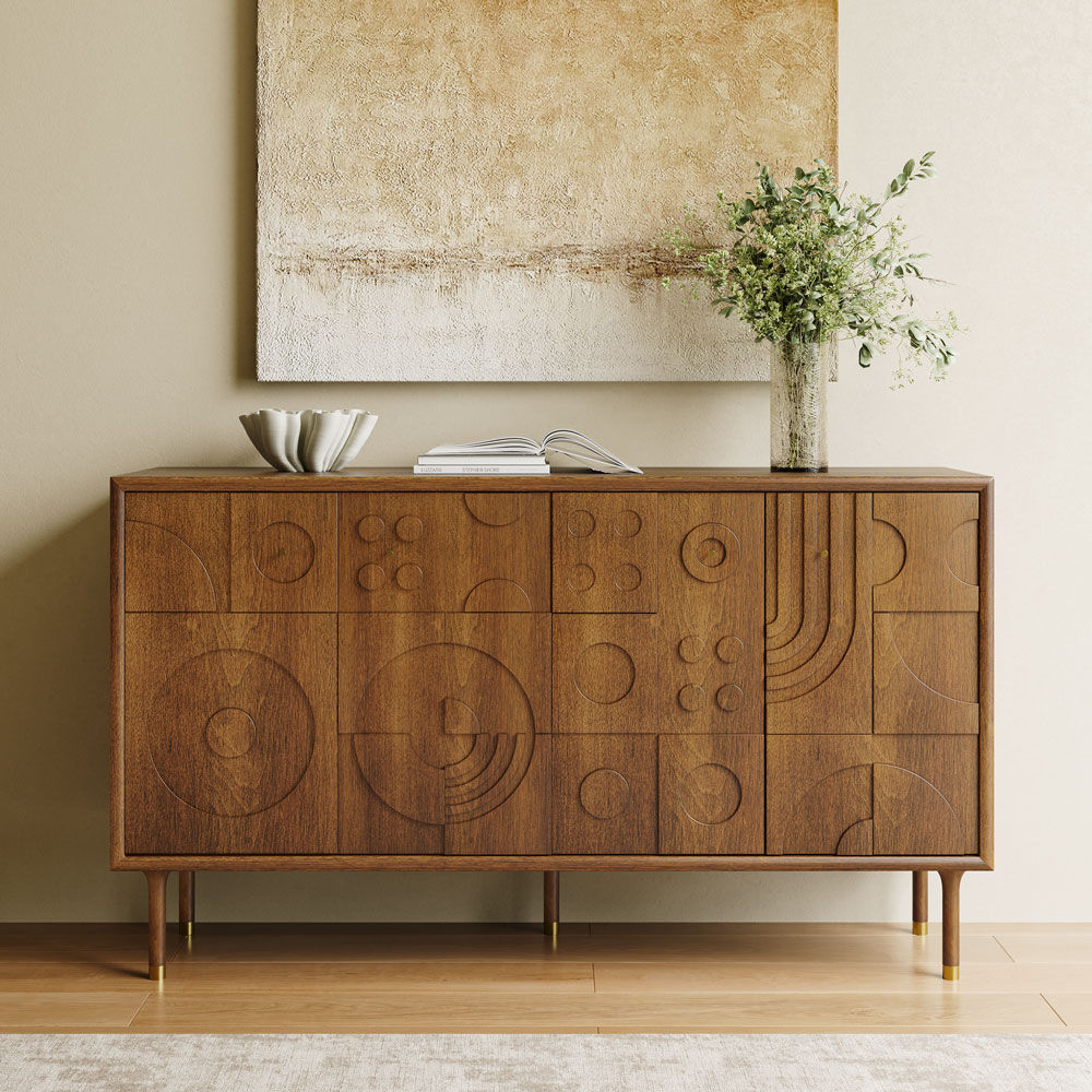 with Storage Walnut Color MDF TV Stands