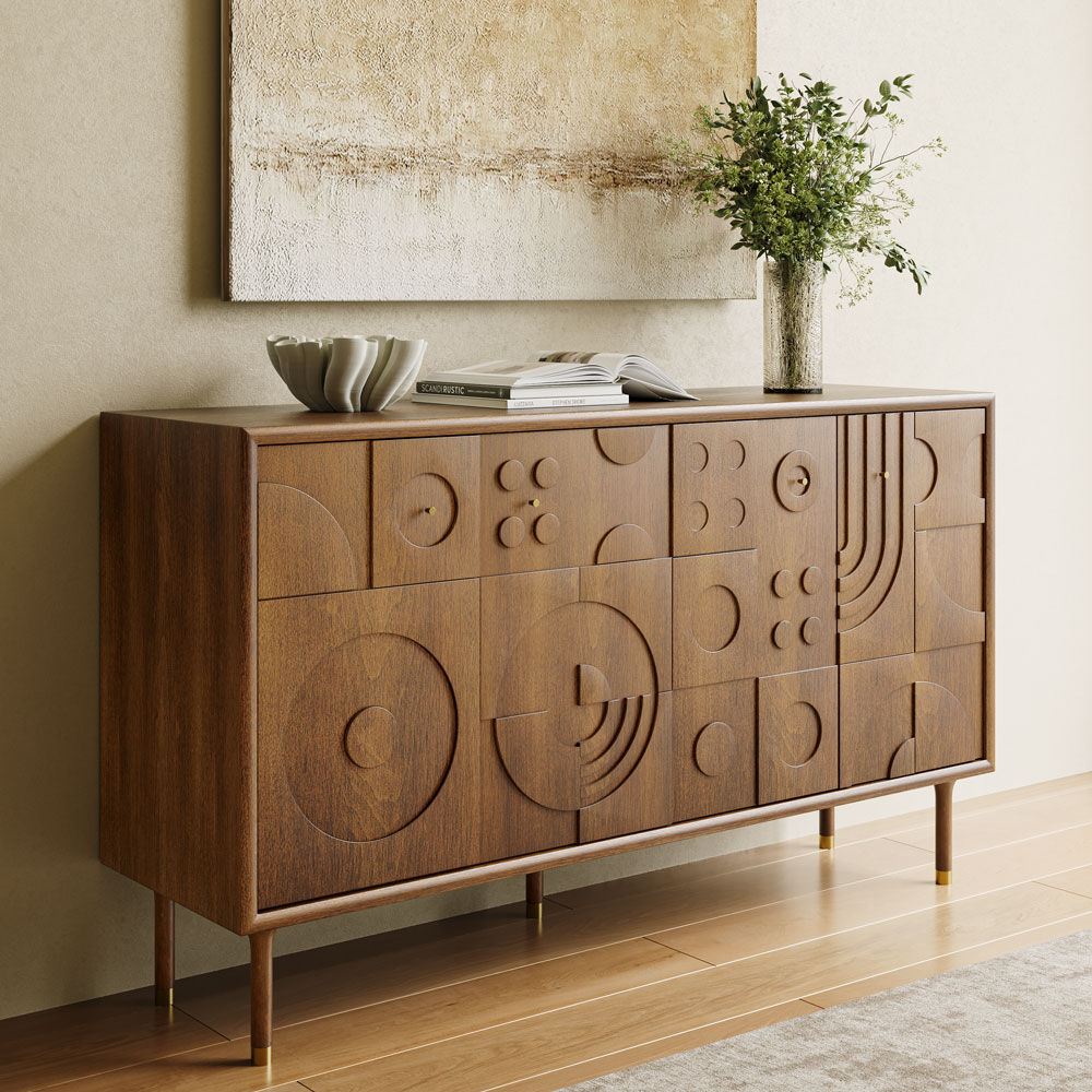 Wood Walnut Color MDF TV Stands