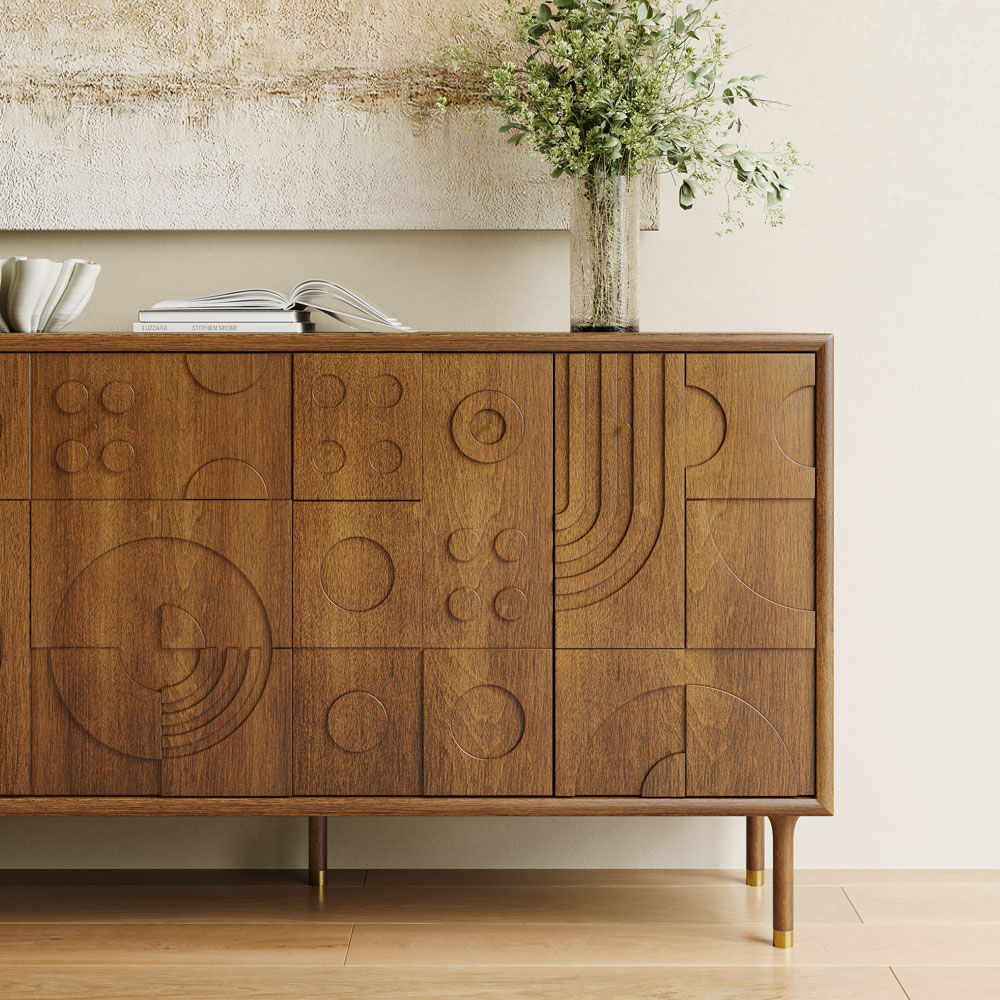Brown Walnut Color MDF TV Stands
