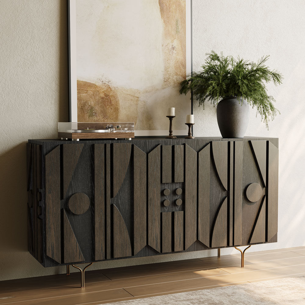 Perfect for 55 Inch TV Smoky MDF TV Stands