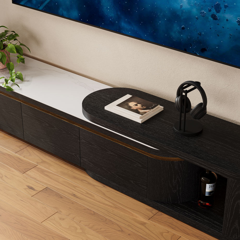Large Black & White MDF  TV Stands