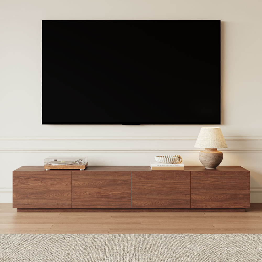 Long Dark Wood MDF TV Stands