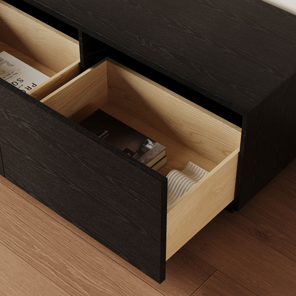 Long Black MDF TV Stands