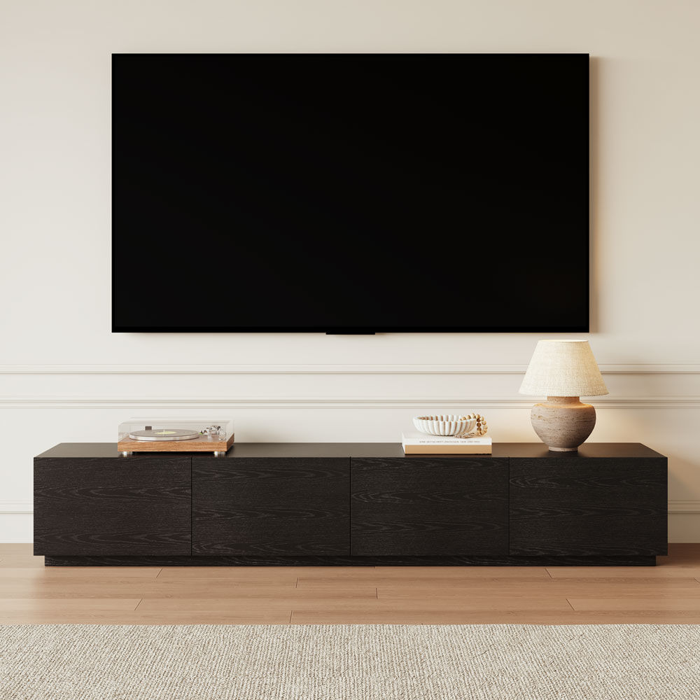 with Storage Black MDF TV Stands