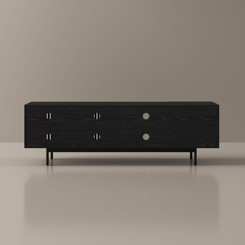 with Drawers Black Plywood TV Stands