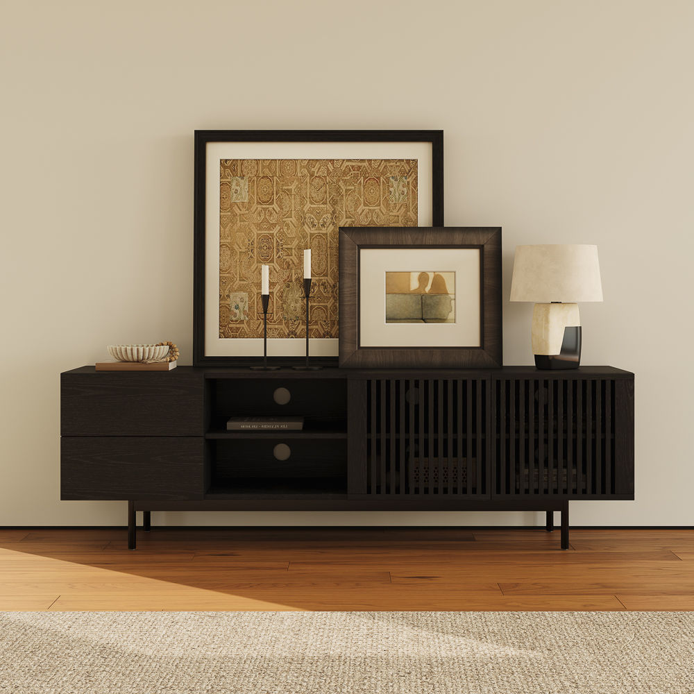 Perfect for 65 Inch TV Black Plywood TV Stands