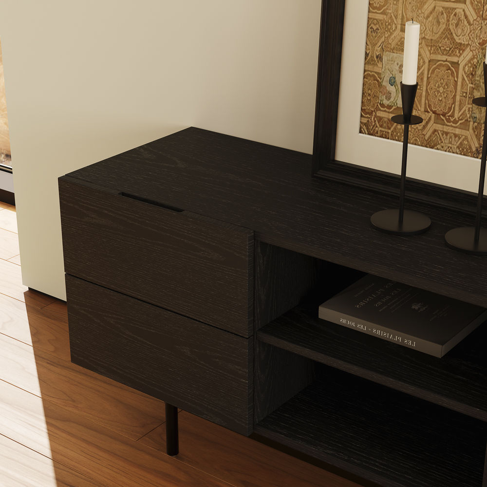 Mid Century Modern Black Plywood TV Stands