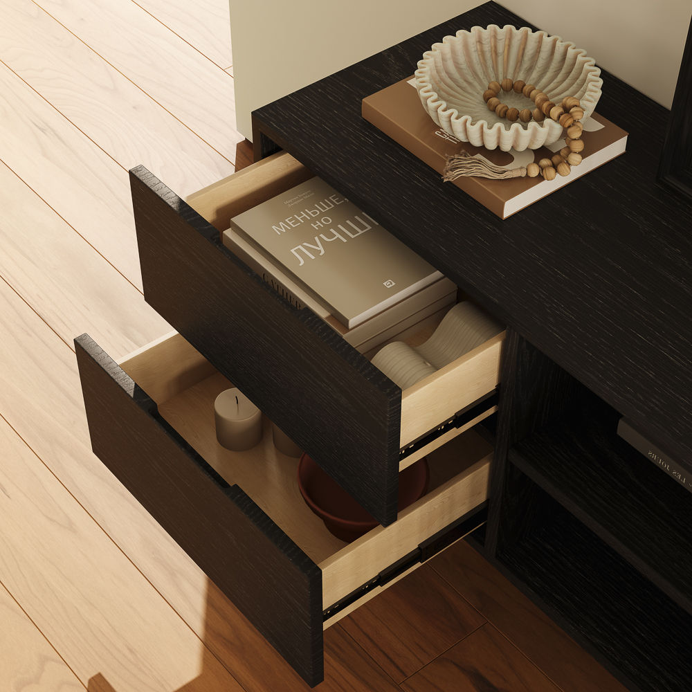Living Room Black Plywood TV Stands
