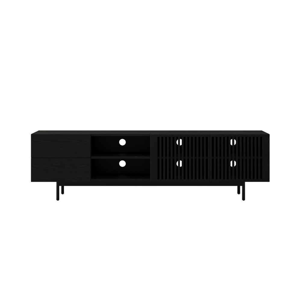 Long Black Plywood TV Stands
