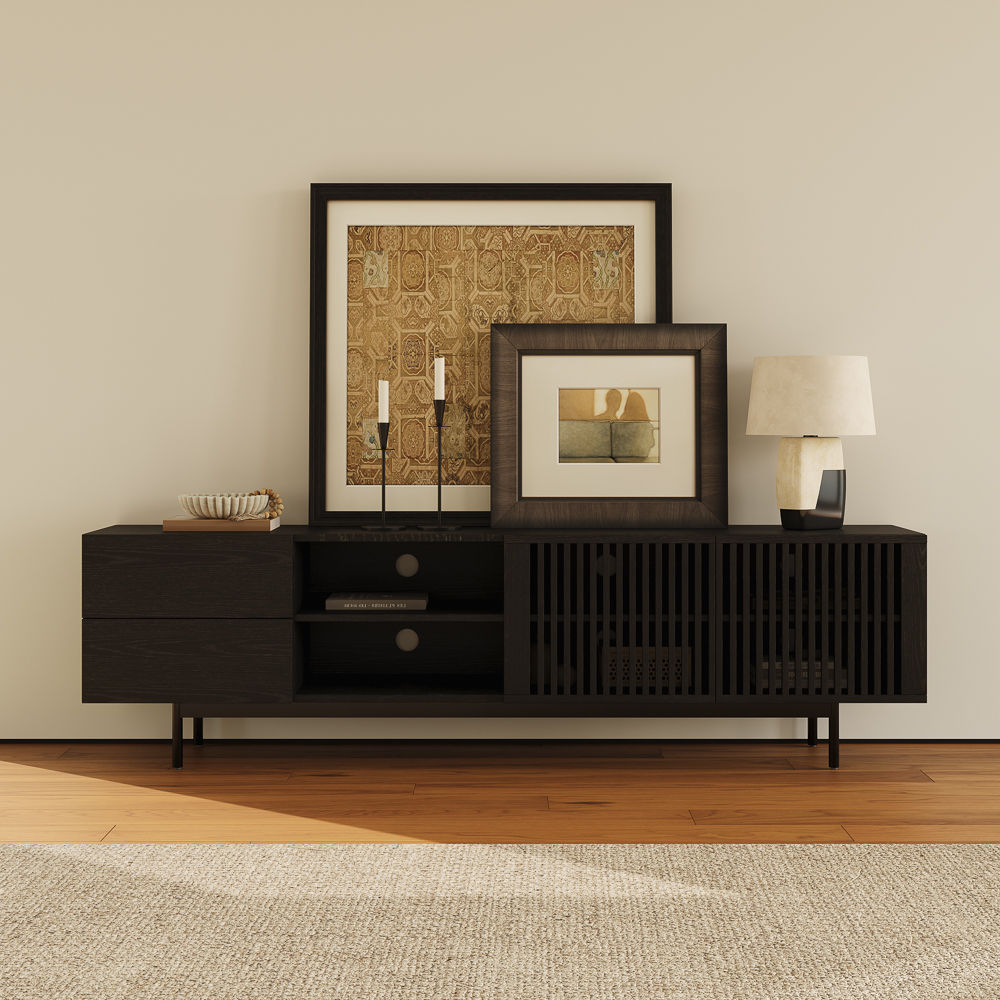 Living Room Black Plywood TV Stands