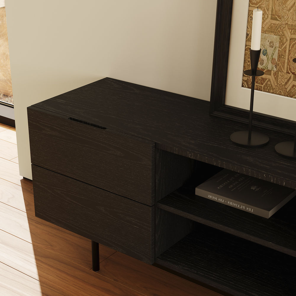 with Storage Black Plywood TV Stands