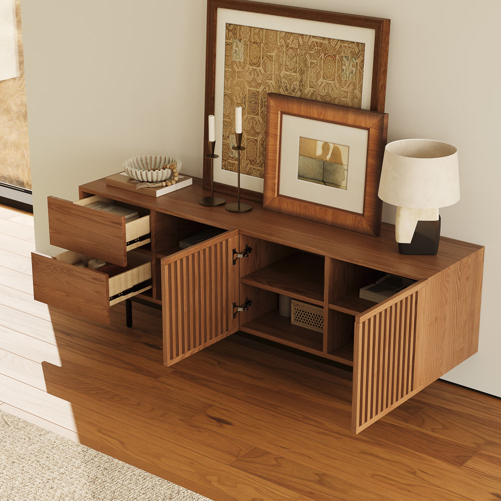 Brown Walnut Color Plywood TV Stands