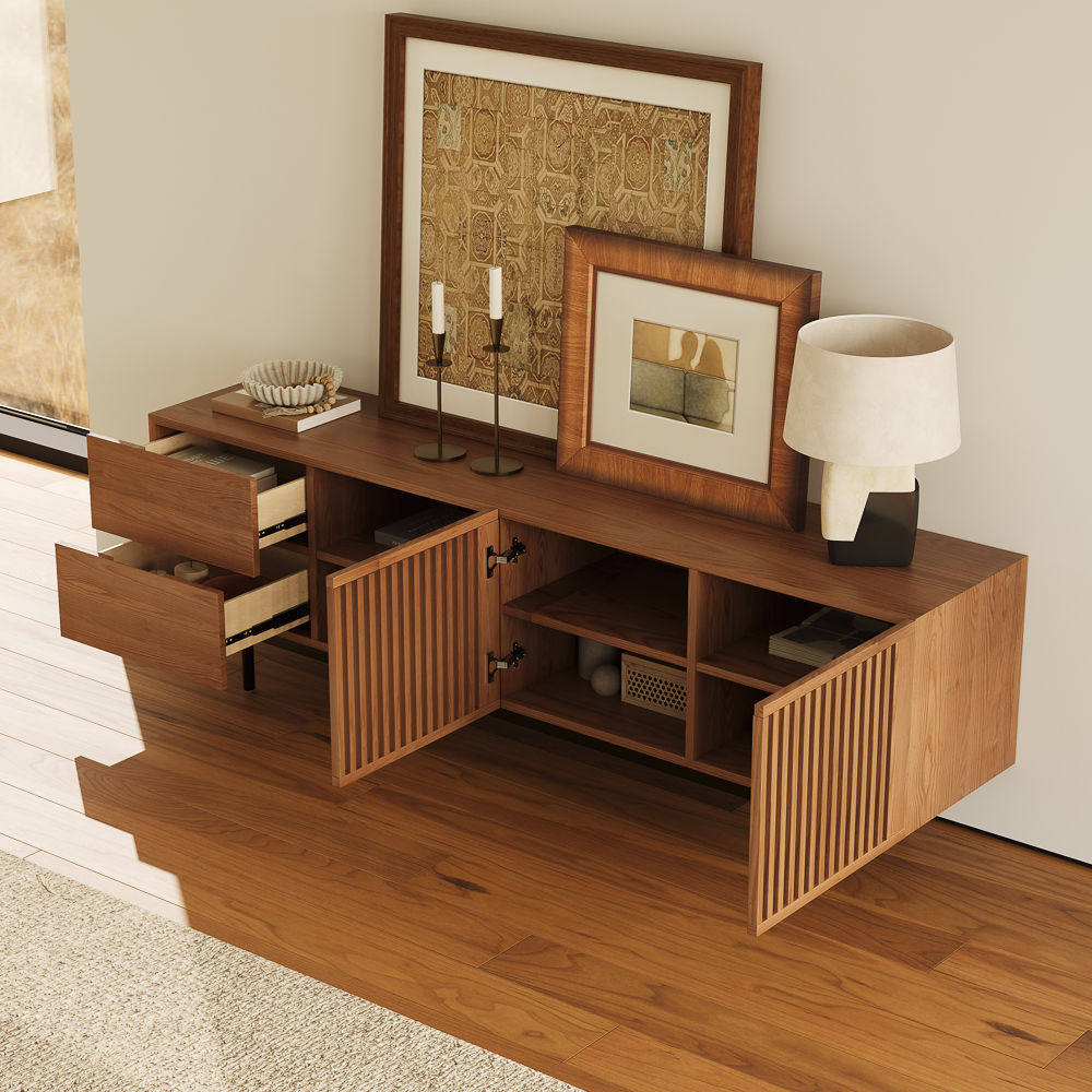 Wood Walnut Color Plywood TV Stands