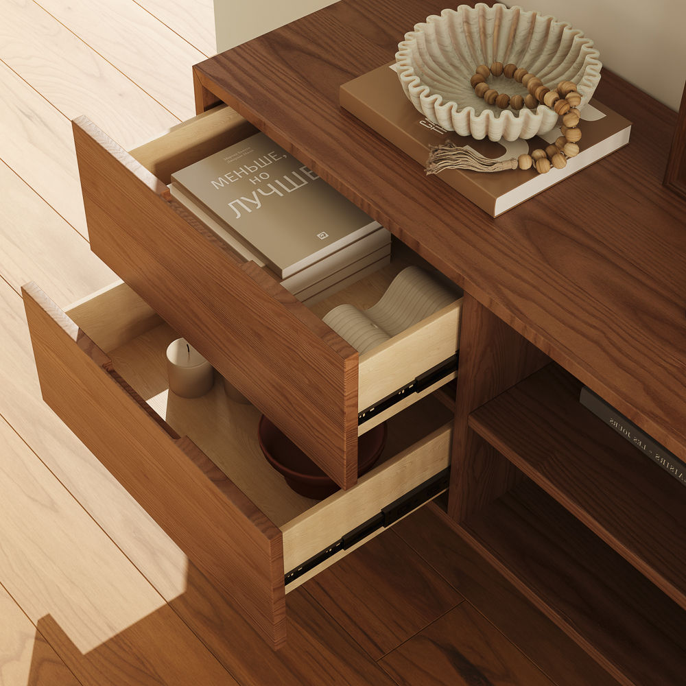 Wood Walnut Color Plywood TV Stands