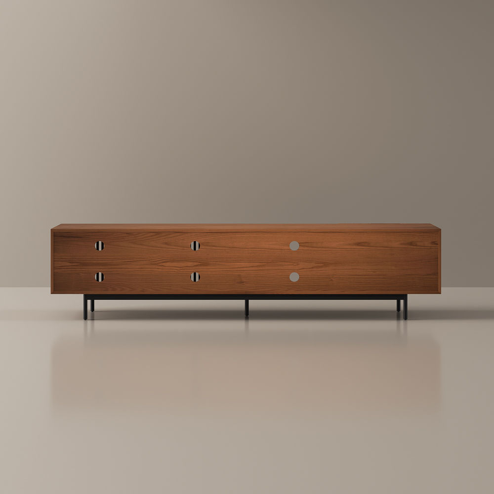 Long Walnut Color Plywood TV Stands