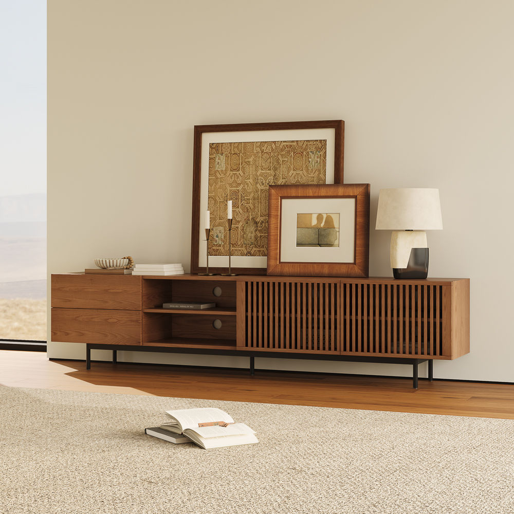 Wood Walnut Color Plywood TV Stands