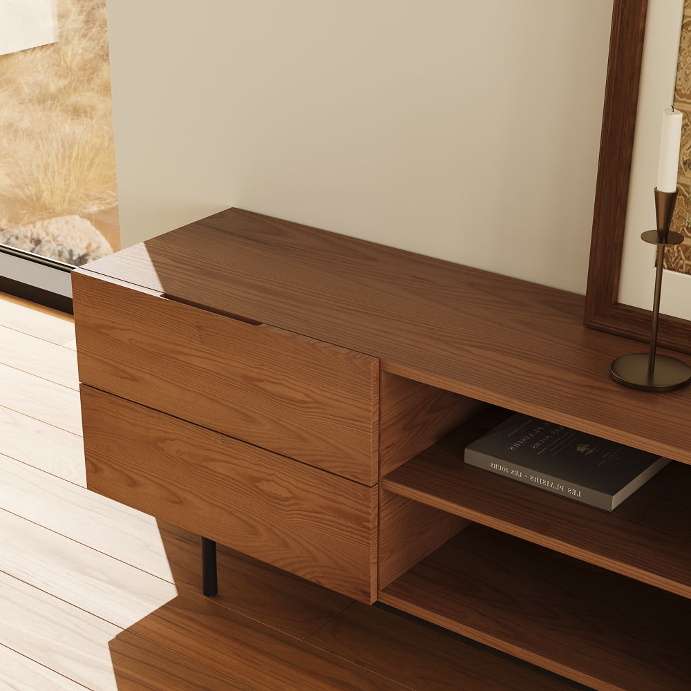 Brown Walnut Color Plywood TV Stands