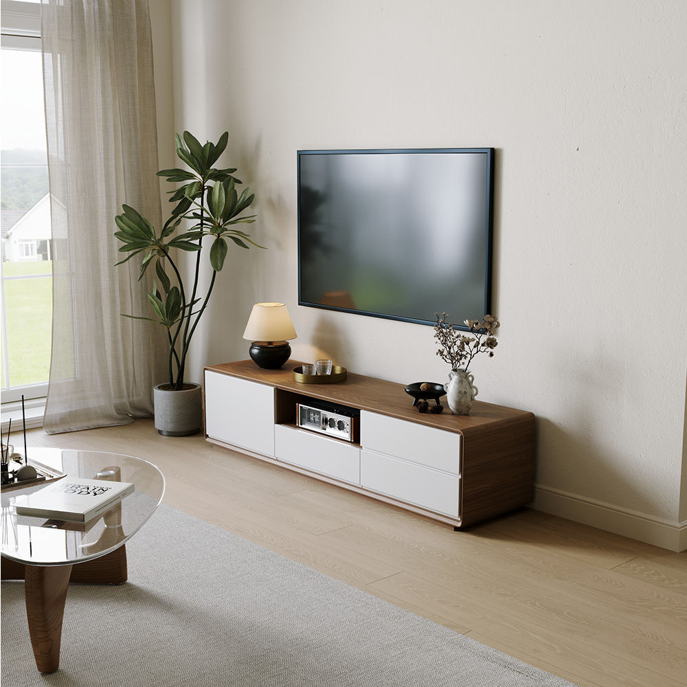 Dark Wood & White MDF TV Stands