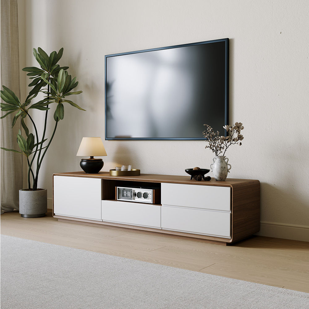 Dark Wood & White MDF TV Stands