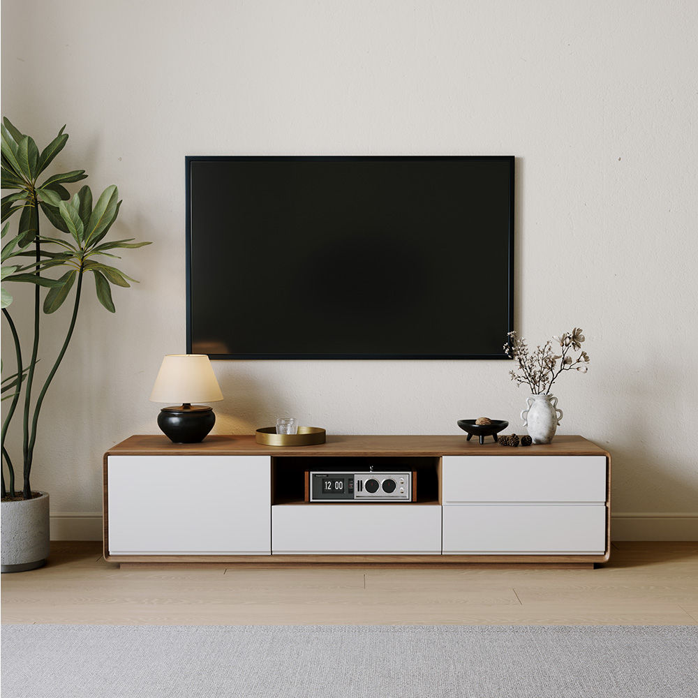 Dark Wood & White MDF TV Stands