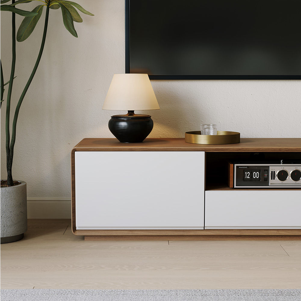 Dark Wood & White MDF TV Stands