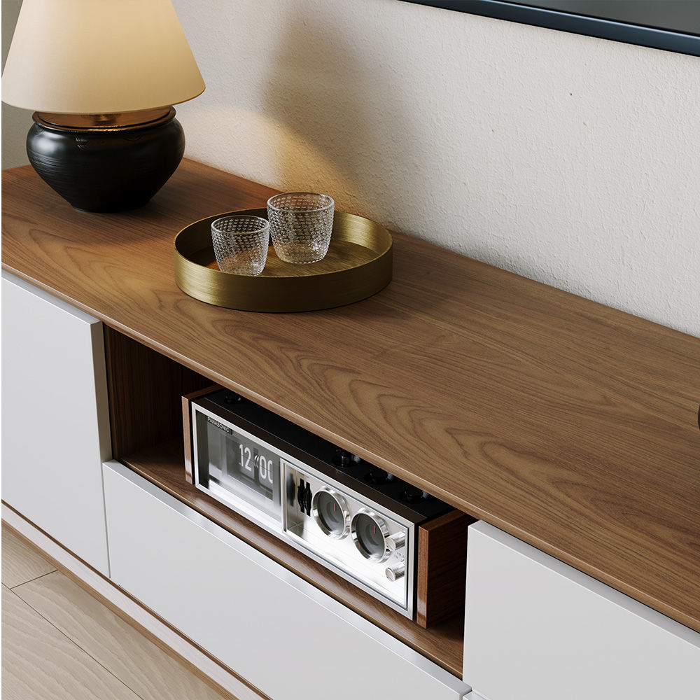 Dark Wood & White MDF TV Stands