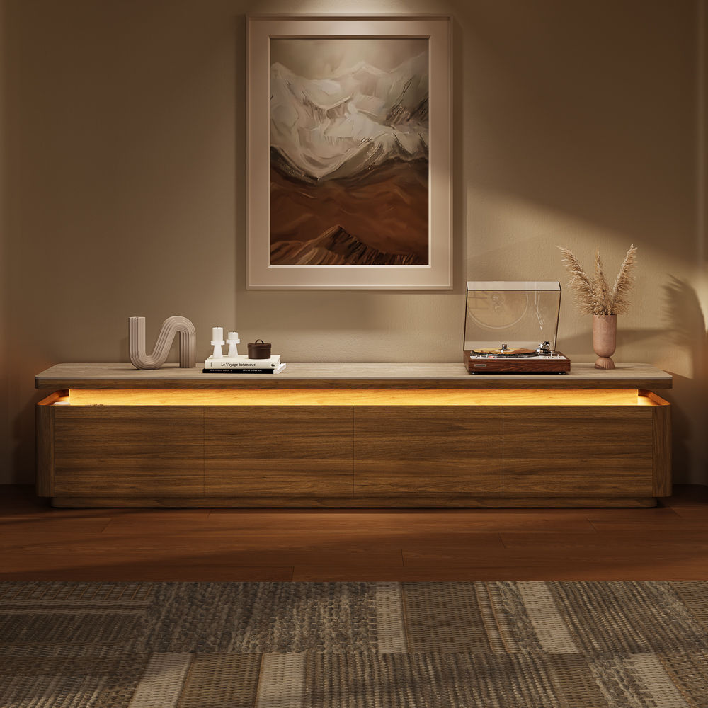 Wood Walnut Color MDF TV Stands