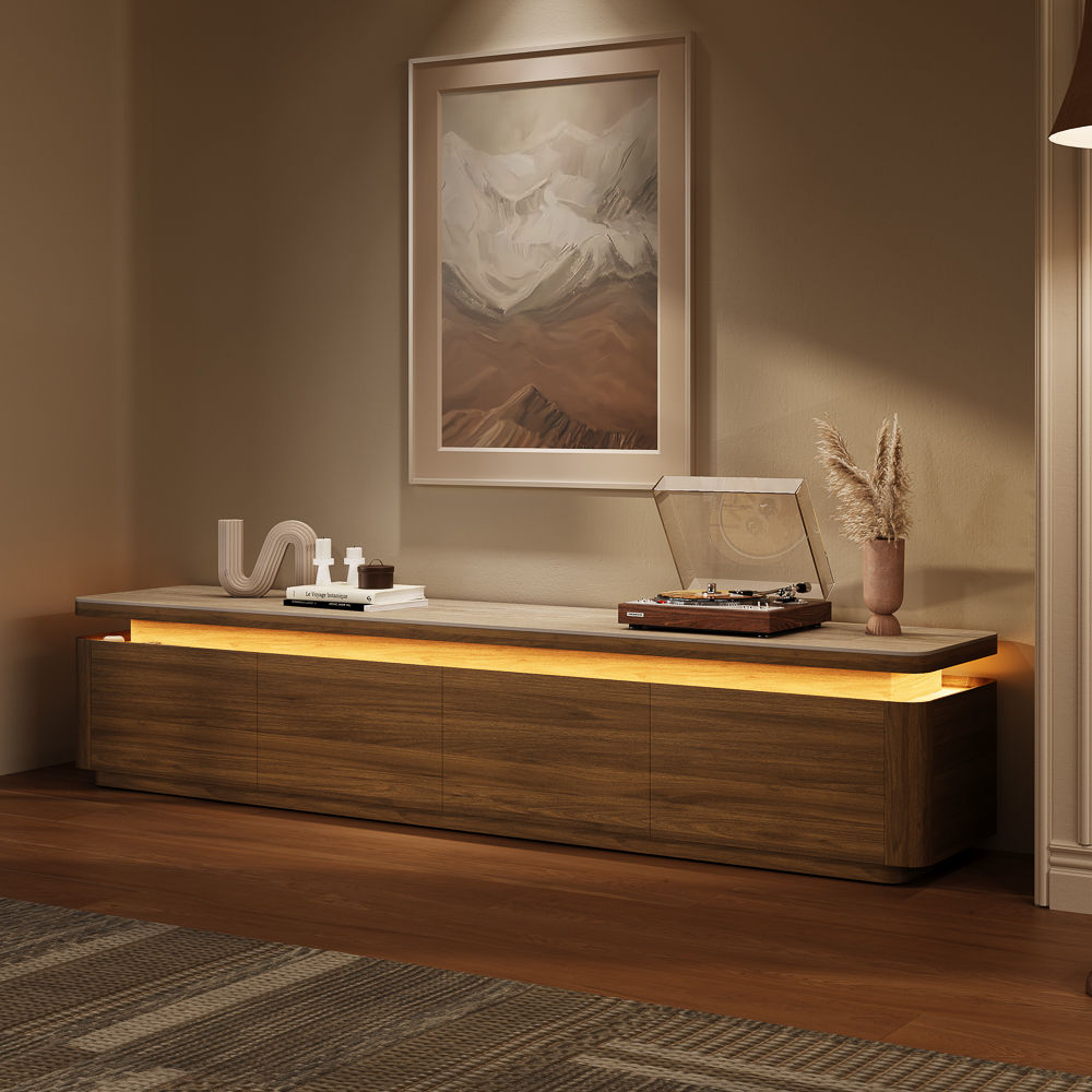 Wood Walnut Color MDF TV Stands