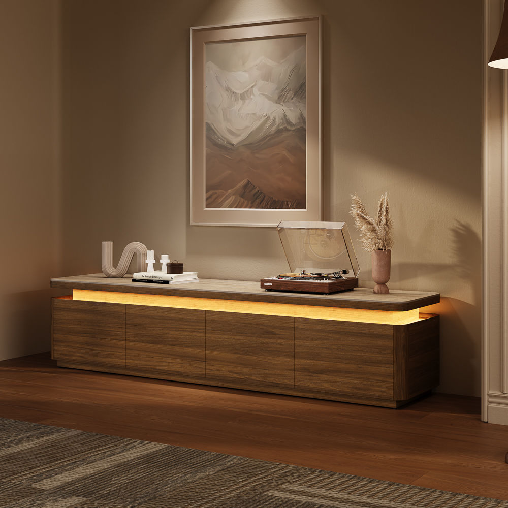 Walnut Walnut Color MDF TV Stands