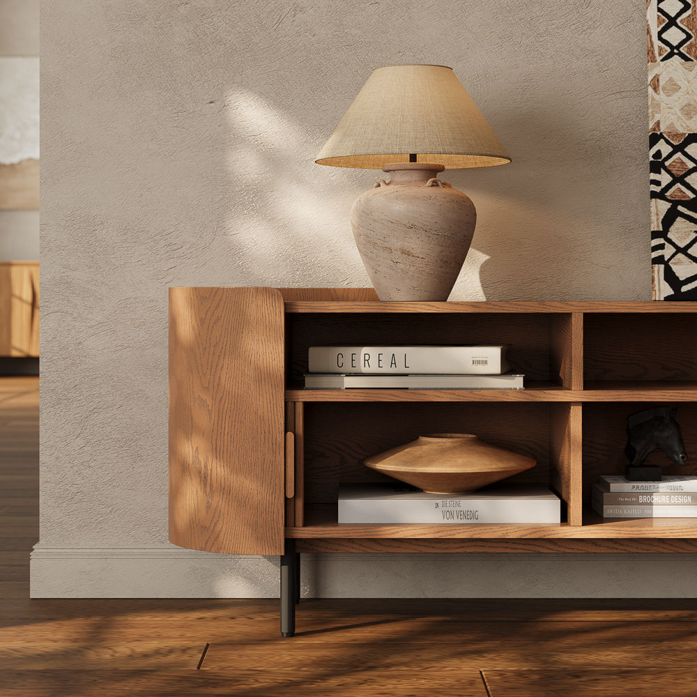 Walnut Walnut Color MDF TV Stands