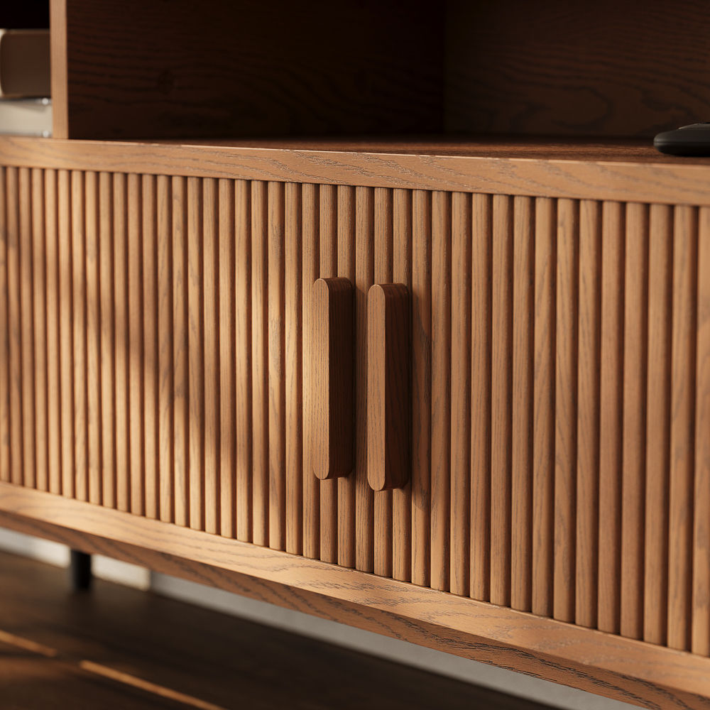 with Storage Walnut Color MDF TV Stands
